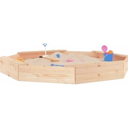 VidaXL Αμμοδόχος με Καθίσματα Οκτάγωνη 159.5x159.5x20cm Ξύλινη - Φυσικό Χρώμα Ξύλου