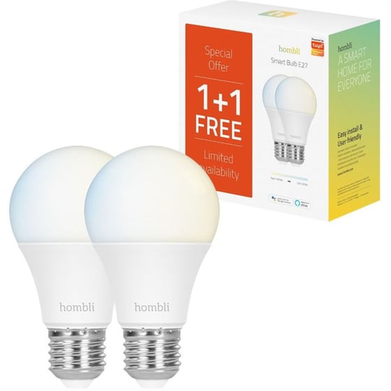 Έξυπνη Λάμπα Hombli Smart E27 9W WHT 2 Τμχ  - Ρυθμιζόμενο Λευκό image 2