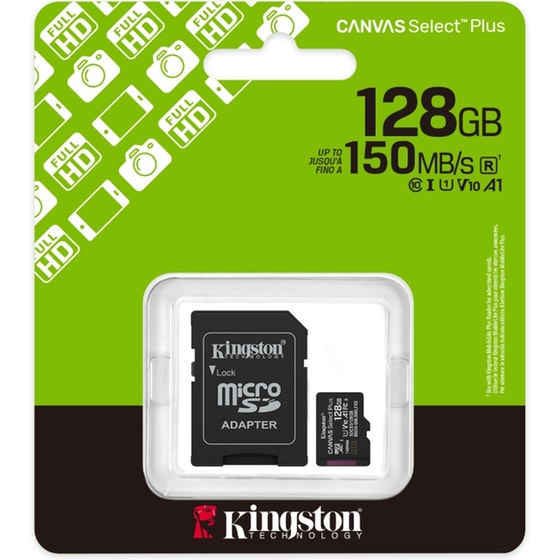Kingston Canvas Select Plus Gen3 microSDXC 128GB Class 10 U1 V10 UHS-I με αντάπτορα image 4