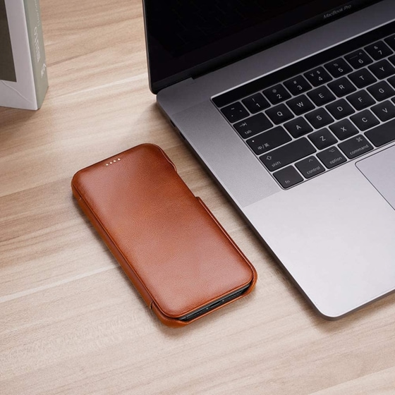 Θήκη Apple iPhone 12 Mini - Icarer Curved Edge Vintage Series - Brown image 4