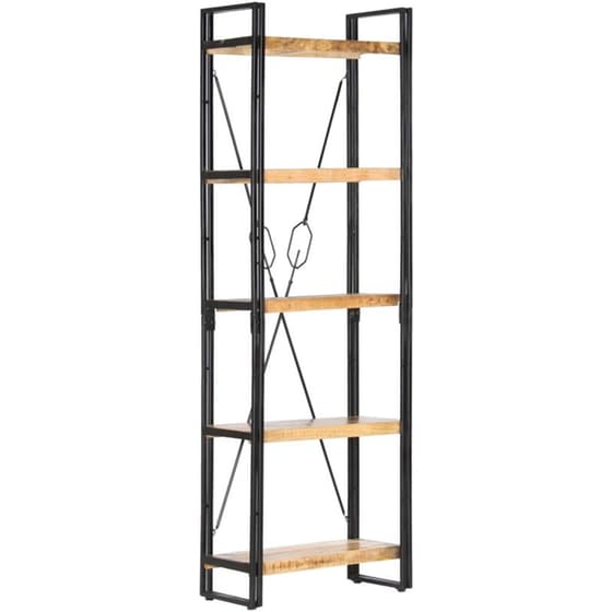 Βιβλιοθήκη VidaXL από Ξύλο 60x30x180 cm - Μαύρο/Καφέ image 5