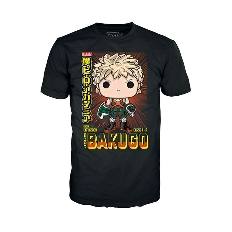 FUNKO Funko Pop! Tee: My Hero Academia - Bakugo Μαύρο T-Shirt (M)