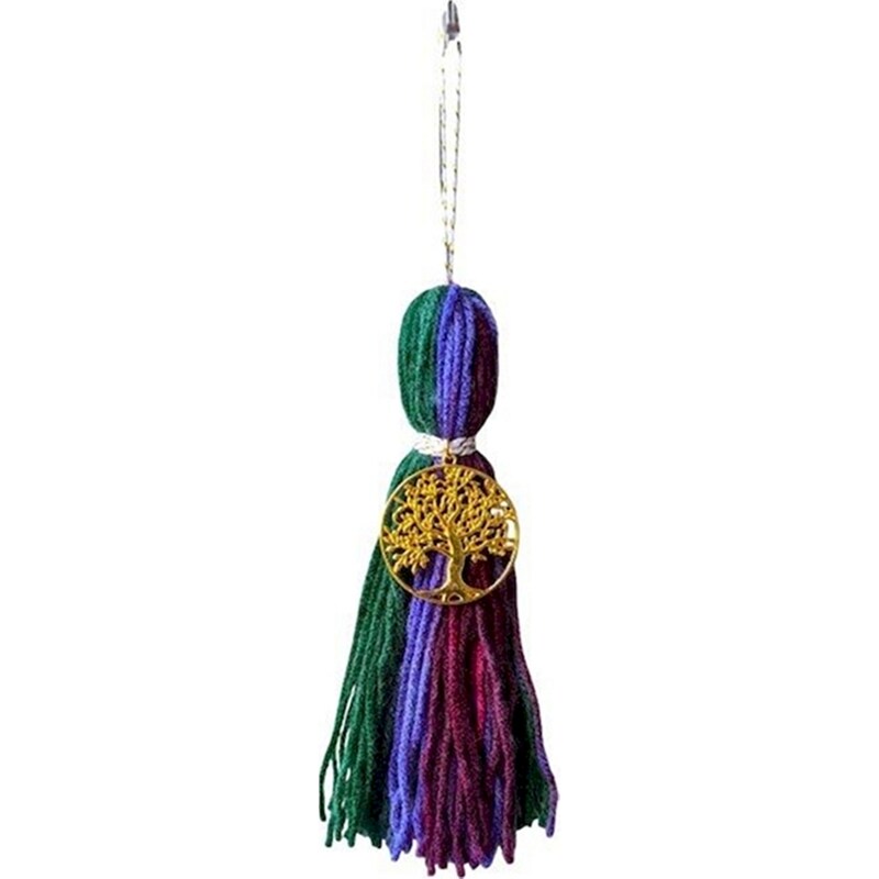 FEELBOHO Κρεμαστό Χριστουγεννιάτικο Γούρι Feelboho Χειροποίητο Φούντα