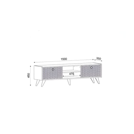 Έπιπλο Τηλεόρασης Barletta από Μοριοσανίδα 150x35x45cm - Ανθρακί/Καρυδί image 3