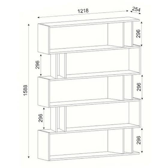 Βιβλιοθηκη Welhome από Μελαμίνη 122x26x159 cm - Ανθρακί/Μπεζ image 3