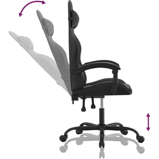 Καρέκλα Gaming VIDAXL 349551 από Τεχνητό Δέρμα - Μαύρη image 8