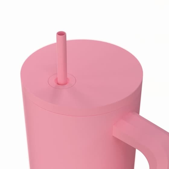 Ποτήρι Θερμός Estia Straw Tumbler XL Save The Aegean Rose με Καλαμάκι και Λαβή 900 ml image 1