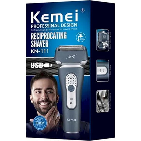 Ξυριστική Μηχανή Kemei KM-111 Μπλε image 4