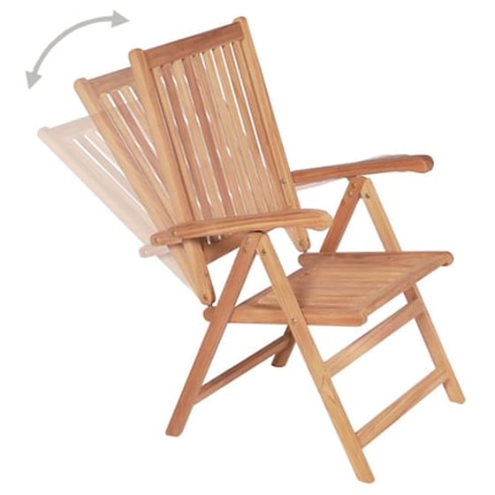 Vidaxl Καρέκλες Κήπου Ανακλινόμενες 6 Τεμ. Από Μασίφ Ξύλο Teak image 5