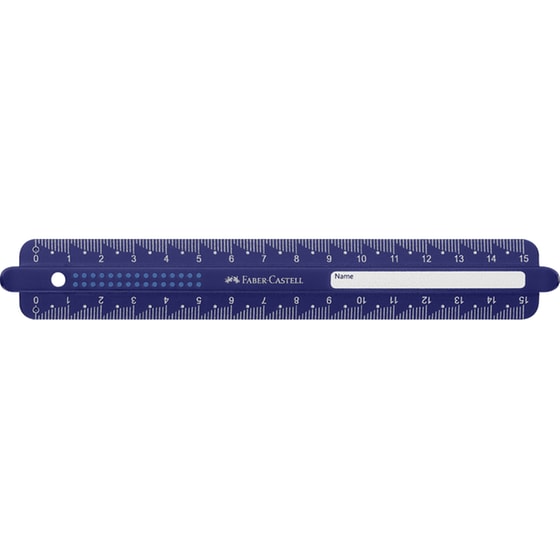 Χάρακας Faber-Castell Dots Breakresistant Μαύρο/Μπλε 15 cm (1 Τεμάχιο) image 1
