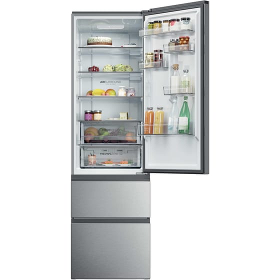 HAIER HTR3620ENMG Total No Frost 414 Lt Inox Ψυγειοκαταψύκτης image 3