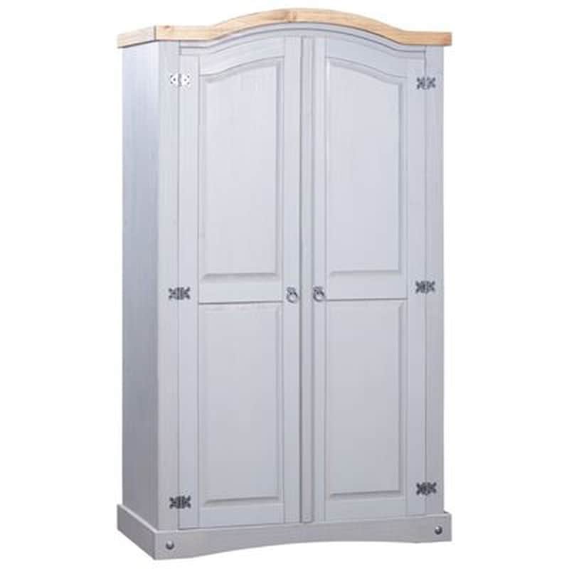 VIDAXL Ντουλάπα Vidaxl με 2 πόρτες από Μασίφ Ξύλο Πεύκου 101x52x170cm - Γκρι