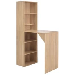 Τραπέζι Μπαρ Vidaxl Με Ραφιέρα Δρυός 115x59x200 cm - Καφέ