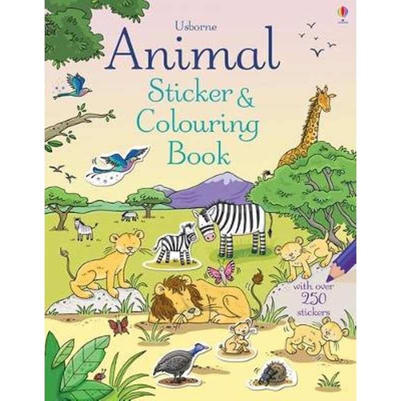 Animal Sticker and Colouring Book
