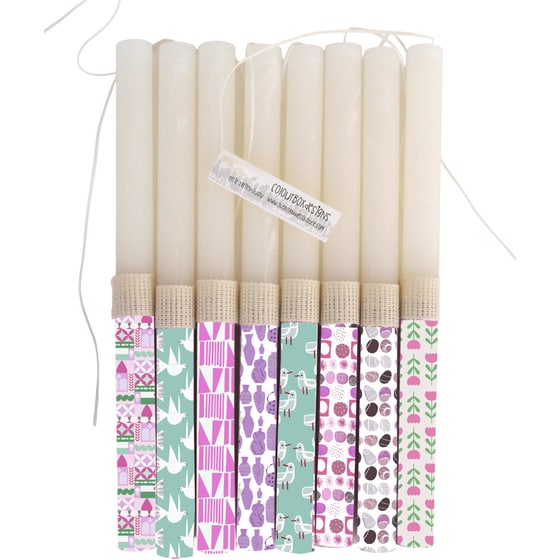 Λαμπάδα Colourbox Designs Χρώματα: Λιλά & Μέντα - Τυχαία Επιλογή Σχεδίου image 0