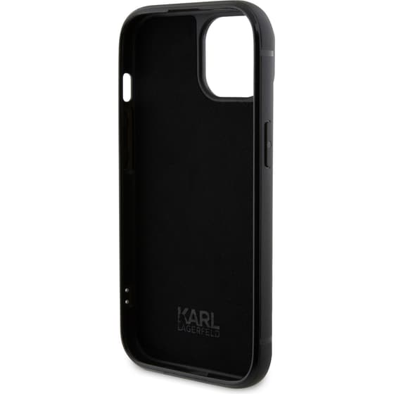 Θήκη Apple iPhone 15 - Karl Lagerfeld Rhinestones Metal Plate Logo Collection - Black image 2