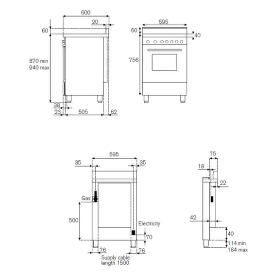LA GERMANIA AMN664GXT(GPL) 56 Lt Inox Κουζίνα Υγραερίου image 2