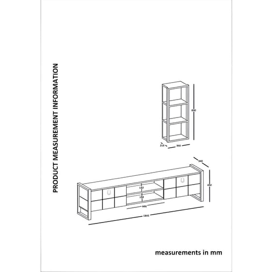 Έπιπλο Τηλεόρασης 24Mall Firma από Μοριοσανίδα 184.5x34x45 cm - Καφέ/Μαύρο image 6