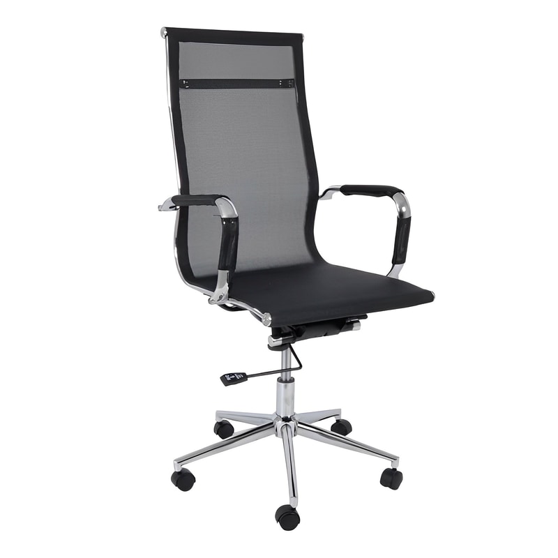 WOODWELL Καρέκλα Γραφείου Ύφασμα Mesh Woodwell BF3200 - Μαύρη