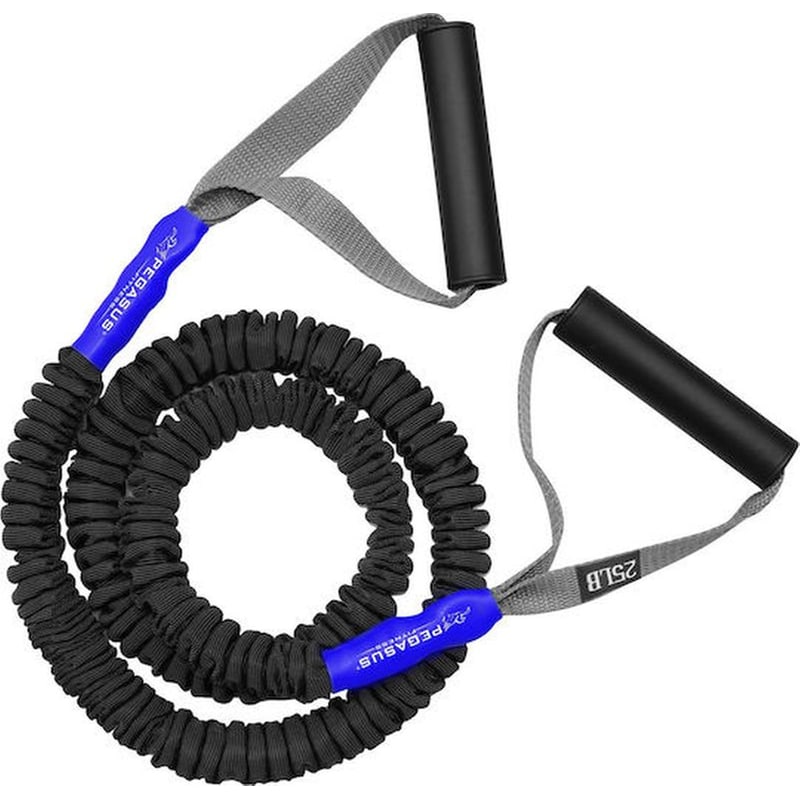 Pegasus Λάστιχο Γυμναστικής Σωληνωτό Πολύ Σκληρό με Λαβές Μαύρο PEGASUS