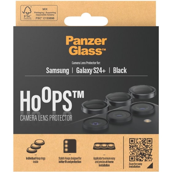 Προστατευτικό κάμερων Samsung Galaxy S24 Plus - PanzerGlass Hoops Black Anti-Scratch image 5