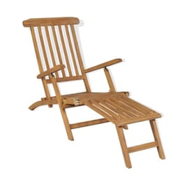 Ξαπλώστρα VidaXL με Υποπόδιο από Μασίφ Ξύλο Teak 158x61x90 cm - Καφέ