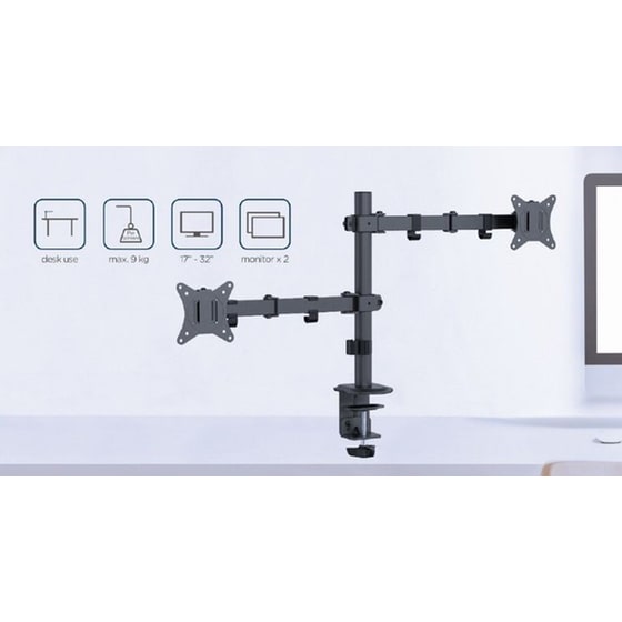 Βάση Οθόνης Επιτραπέζια Gembird MA-D2-03 17" - 32" έως 9 kg image 3