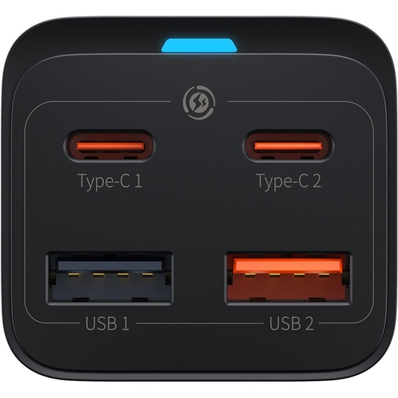 Φορτιστής Πρίζας Baseus 2xUsb-C, 2xUsb 65W - Black image 2