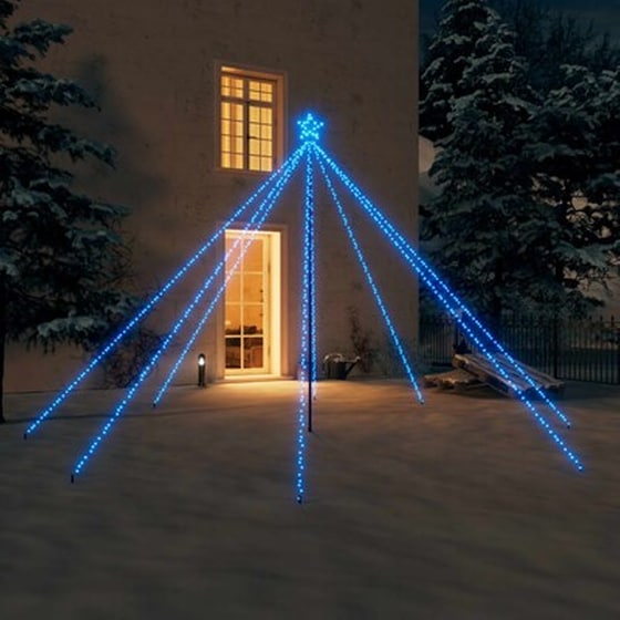 Χριστουγεννιάτικο Δέντρο VidaXL από Φωτάκια 576 Led 3.60m - Μαύρο/Μπλε image 1
