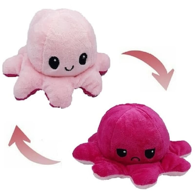 Λούτρινο Χταπόδι Που Αλλάζει Διάθεση – Reversible Octopus 12εκ Φούξια – Ροζ