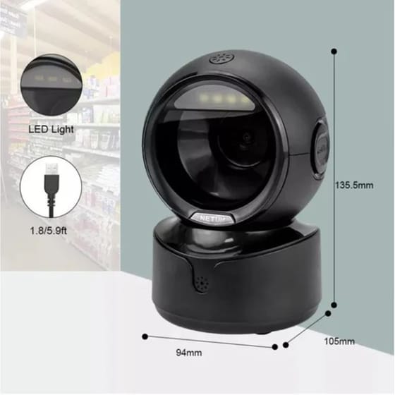 NETUM Scanner Επιτραπέζιο Hands-Free Omnidirectional Ανάγνωση 2D και QR Barcodes image 3