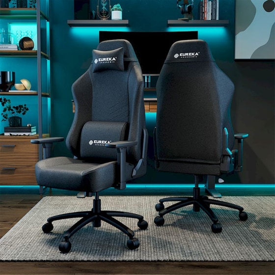 Gaming Καρέκλα Eureka Ergonomic ERK-GC09-B Υφασμάτινη - Μαύρη image 3