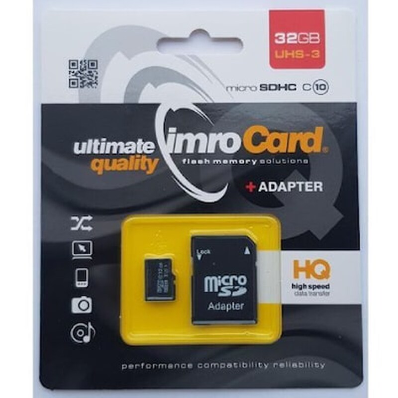 IMRO microSDHC 32GB Class 10 UHS-III με αντάπτορα