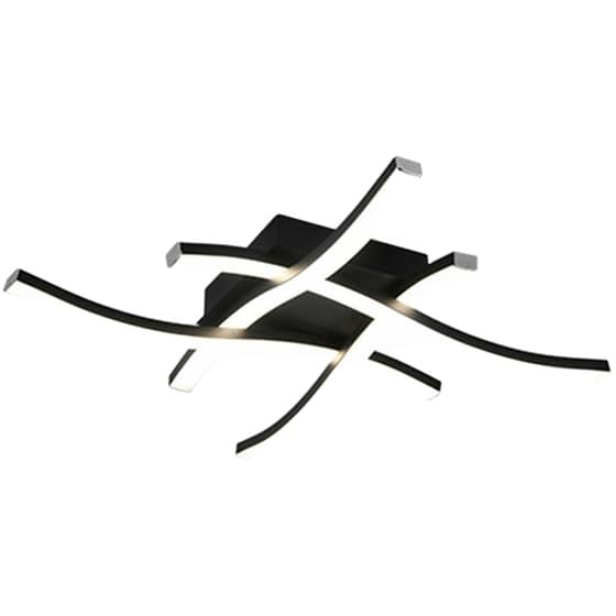 Trio Lighting Route Πλαφονιέρα Οροφής 46εκ. Μαύρη με Ενσωματωμένο LED image 0