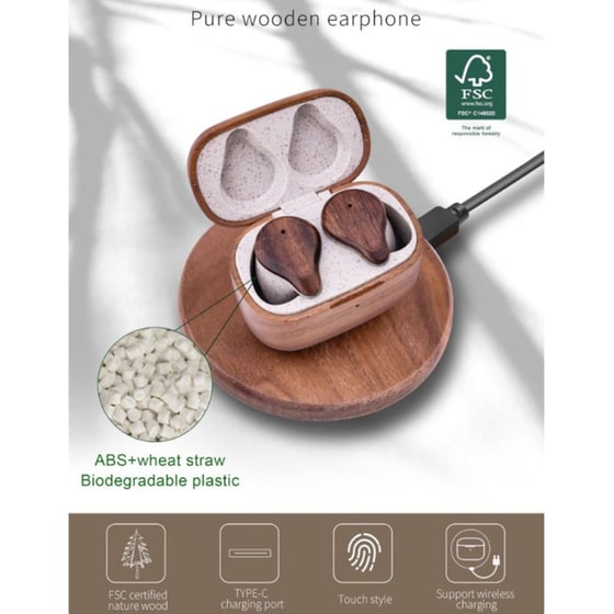 Ακουστικά Bluetooth Akai BTE-W300ENC - Καφέ image 4