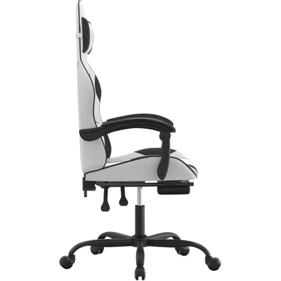 Καρέκλα Gaming VIDAXL 3143888 με Υποπόδιο από Τεχνητό Δέρμα - Λευκή image 1