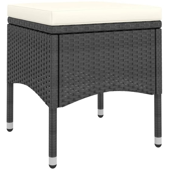 Σετ Επίπλων Bistro Κήπου VidaXL από Συνθ. Ρατάν και Ψημένο Γυαλί 5Τμχ - Μαύρο image 4