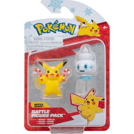 Φιγούρες Jazwares Pokemon Holiday Edition - Pikachu And Vanillite Battle (5cm) image 0