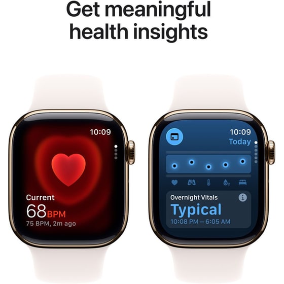 Apple Watch Series 11 GPS + Cellular 42mm Gold Titanium Case with Light Blush Sport Band - S/M image 4