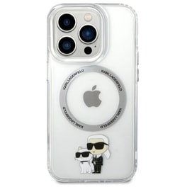 Karl Lagerfeld Iml Nft Back Cover Hard Case Karl Amp; Choupette Διάφανη Θήκη Προστασίας Με Ενσωματωμένο Δαχτυλίδι Magsafe – Iphone 14 Pro (clear/grey)