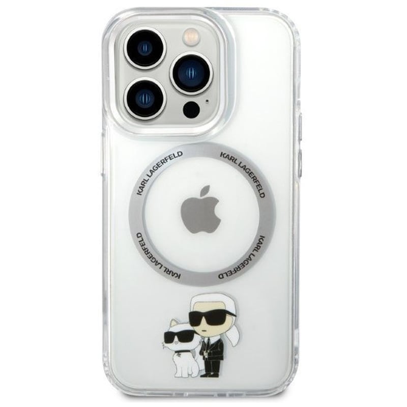KARL LAGERFELD Karl Lagerfeld Iml Nft Back Cover Hard Case Karl Amp; Choupette Διάφανη Θήκη Προστασίας Με Ενσωματωμένο Δαχτυλίδι Magsafe – Iphone 14 Pro (clear/grey)