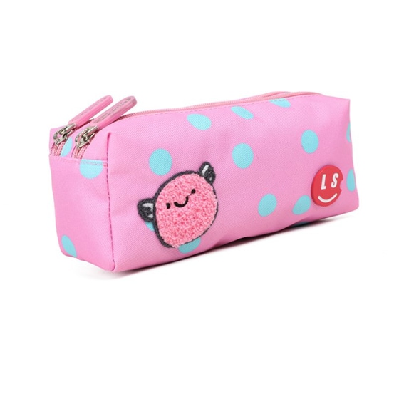 Κασετίνα Διπλή Lycsac Joy Βαρελάκι Ροζ image 1