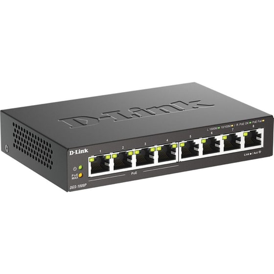 D-Link DGS-1008P Network Switch Unmanaged Gigabit Ethernet (1000 Mbps) 8-Port PoE Support image 2