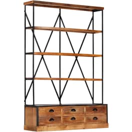 Βιβλιοθήκη VidaXL από Μέταλλο 122x36x181 cm - Καφέ