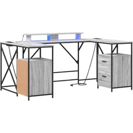 Γραφείο VidaXL από Επεξεργασμένο Ξύλο 182x101x87,5 cm - Γκρι Sonoma