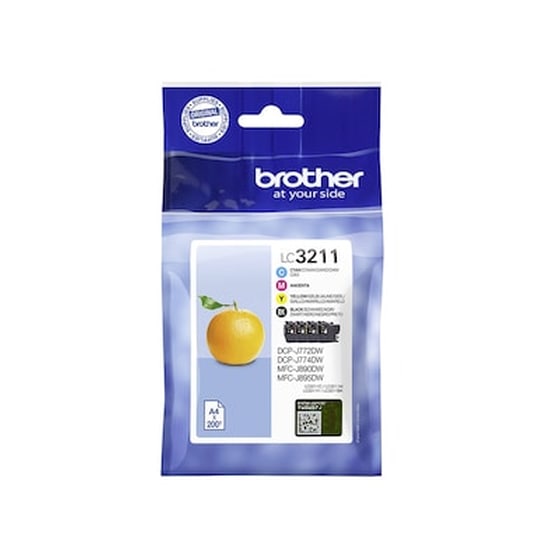 Συμβατό Brother Lc3211 Κυανό / Ματζέντα / Κίτρινο / Μαύρο Πακέτο 4 Μελανιών Εκτυπωτή bro-lc-3211vp image 0