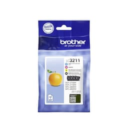 Συμβατό Brother Lc3211 Κυανό / Ματζέντα / Κίτρινο / Μαύρο Πακέτο 4 Μελανιών Εκτυπωτή bro-lc-3211vp