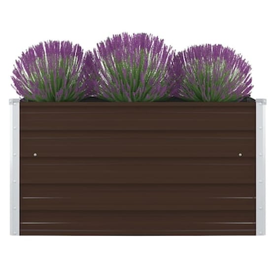 Vidaxl Ζαρντινιέρα Ψηλή Καφέ 100 X 100 X 45 Εκ. Γαλβανισμένος Χάλυβας image 1