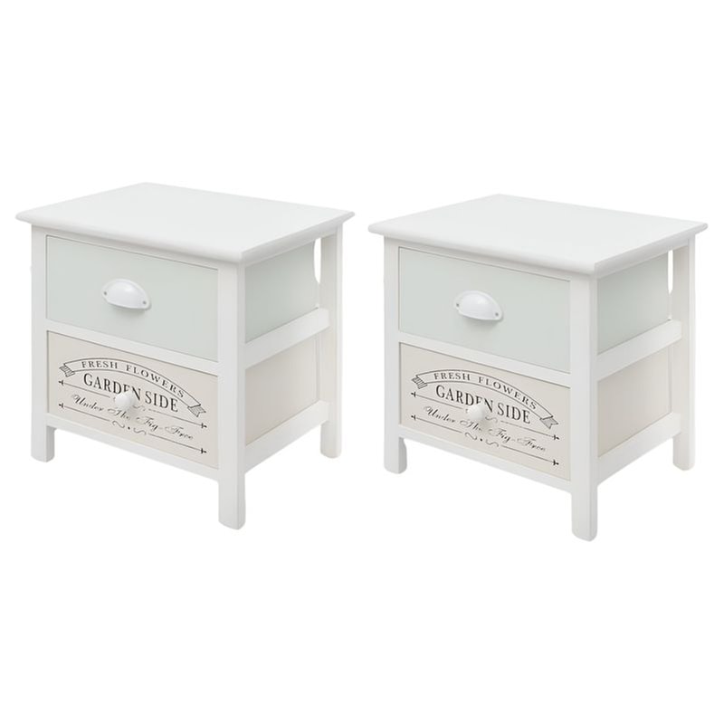 Κομοδίνο Vidaxl Ξύλινο 2τμχ 38x28x38 cm - Πολύχρωμο