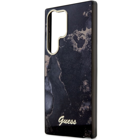 Θήκη Samsung Galaxy S23 Ultra S918 - Guess 4g Logo Collection Hardcase Golden Marble Collection - Μαύρο image 1